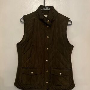 Adrienne Vittadini Quilted Vest with Gold Accents